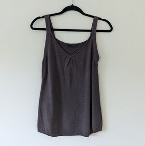 Eileen Fisher Brown Knit Cotton Blend Sleeveless Tank Top Womens Medium